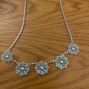 Turquoise Flower Statement Necklace